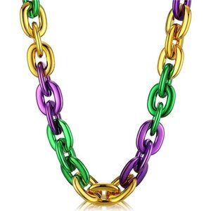 Plastic Chain Necklace Hip Hop Rapper Chunky Big Fake Necklace Trendy for Men